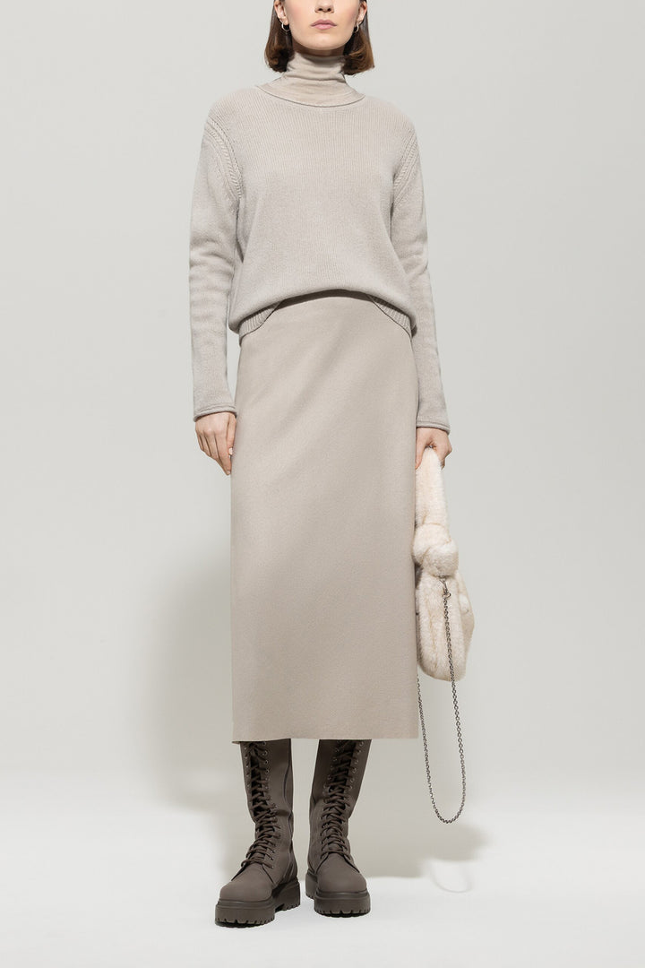 Luisa Cerano Knit Sweater – Grijs-80% wool, 20% cashmere-DAMES TRUIEN & VESTEN-Grijs