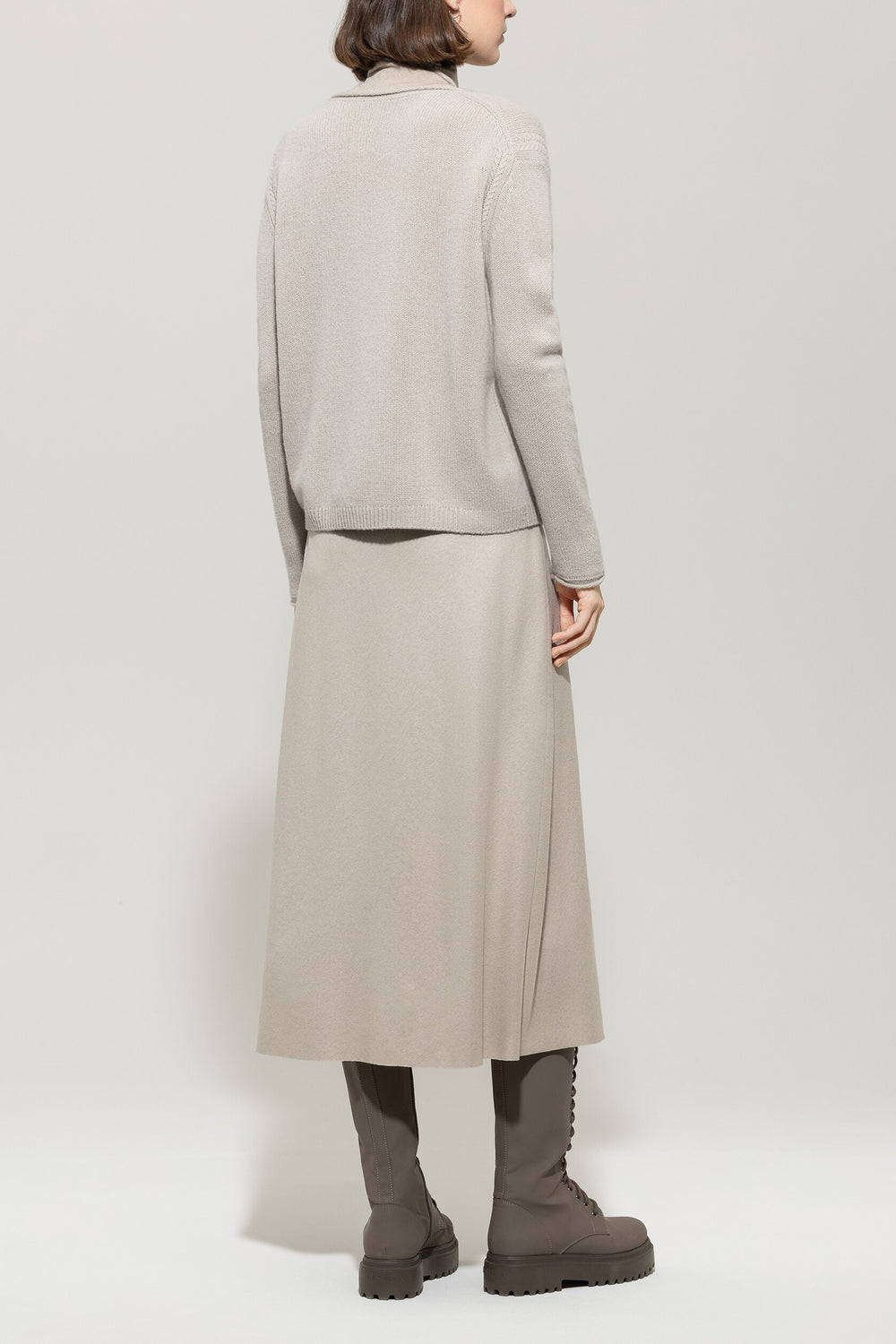 Luisa Cerano Knit Sweater – Grijs-80% wool, 20% cashmere-DAMES TRUIEN & VESTEN-Grijs