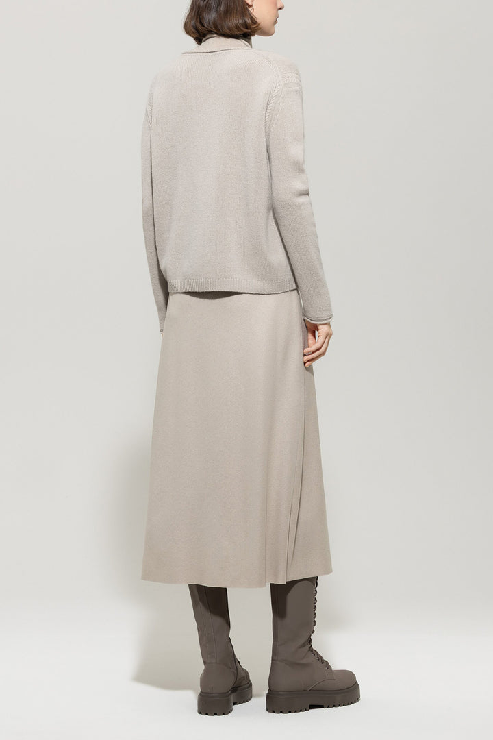 Luisa Cerano Knit Sweater – Grijs-80% wool, 20% cashmere-DAMES TRUIEN & VESTEN-Grijs