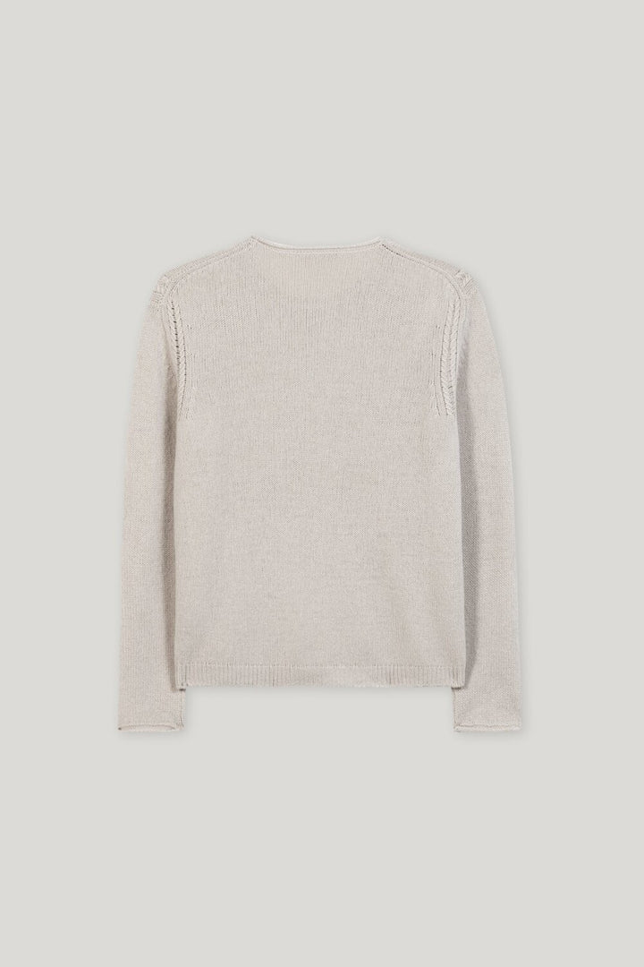 Luisa Cerano Knit Sweater – Grijs-80% wool, 20% cashmere-DAMES TRUIEN & VESTEN-Grijs
