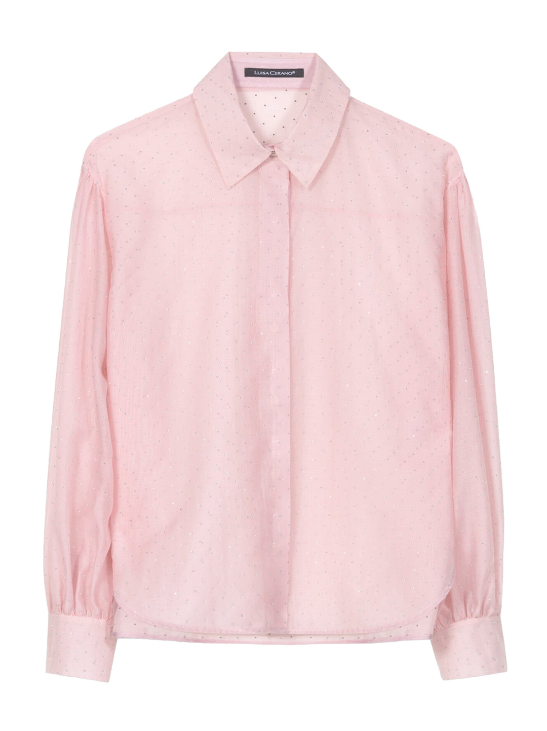 Luisa Cerano – Lange Mouw Blouse Roze-74% tencel, 26% polyamide-DAMES TOPS & BLOUSES-Roze