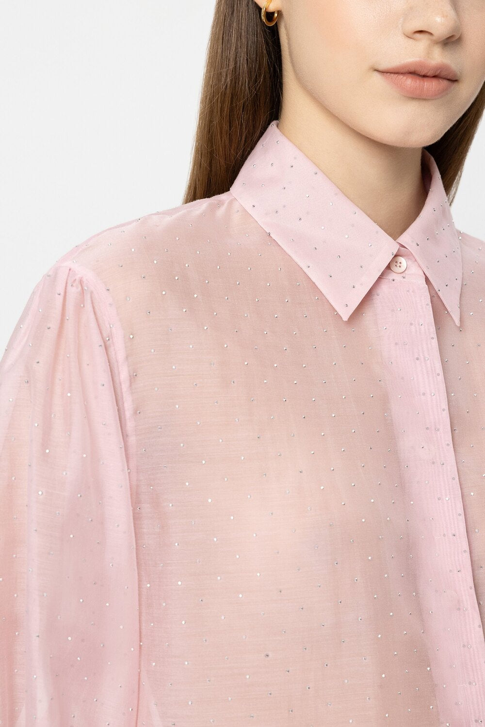 Luisa Cerano – Lange Mouw Blouse Roze-74% tencel, 26% polyamide-DAMES TOPS & BLOUSES-Roze