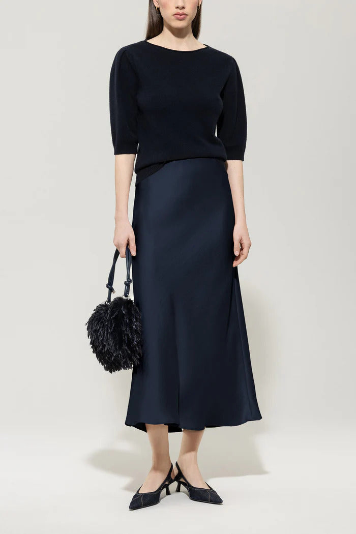 Luisa Cerano Lange Rok – Blauw-100% polyester-DAMES ROKKEN-Blauw