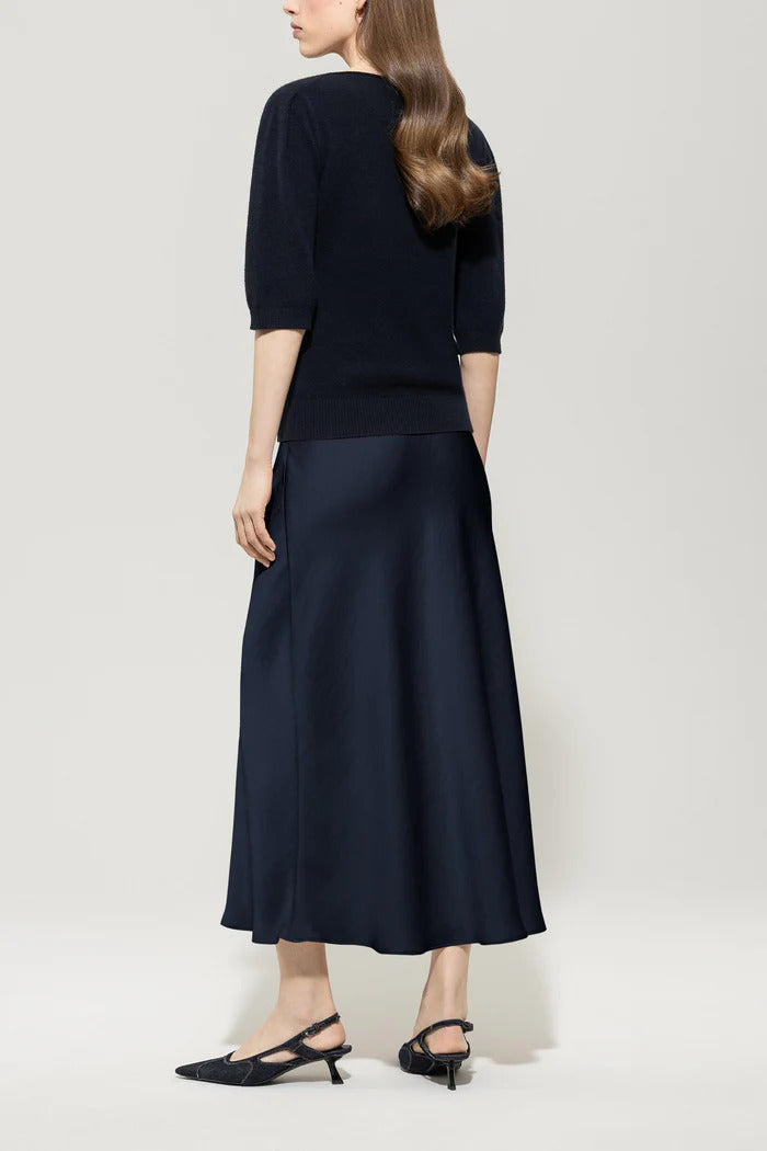 Luisa Cerano Lange Rok – Blauw-100% polyester-DAMES ROKKEN-Blauw