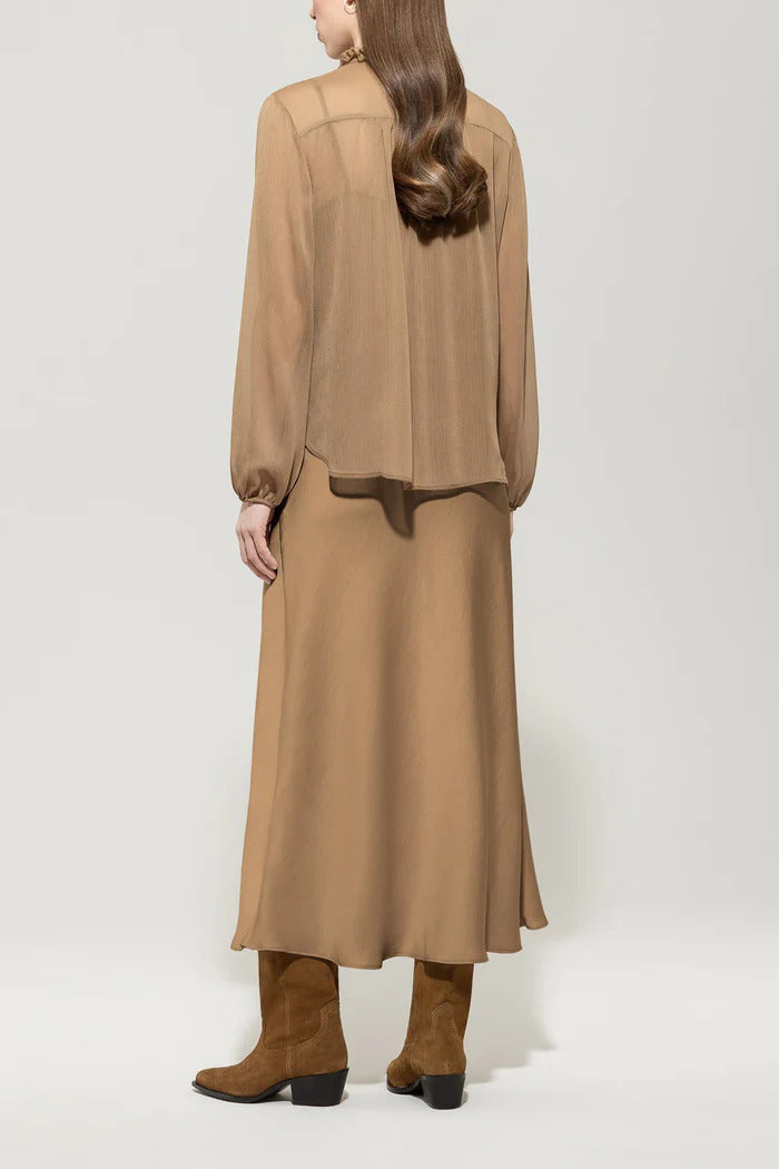 Luisa Cerano Lange Rok – Bruin-100% polyester-DAMES ROKKEN-Bruin