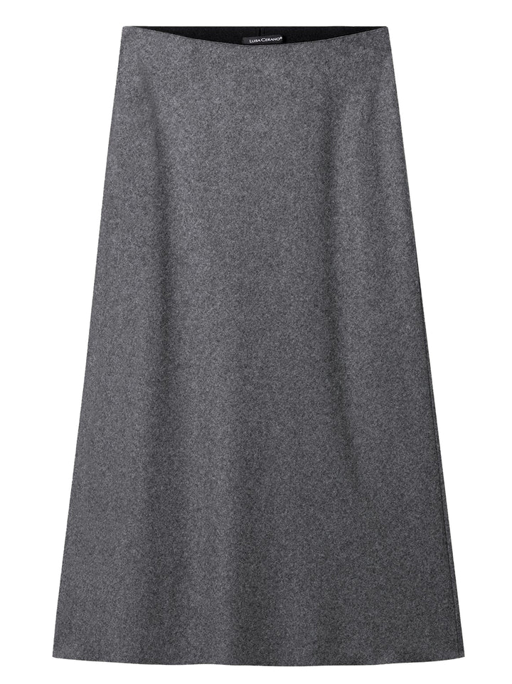 Luisa Cerano Lange Rok – Grijs-58% wol, 39% polyamide, 3% elastaan-DAMES ROKKEN-Grijs