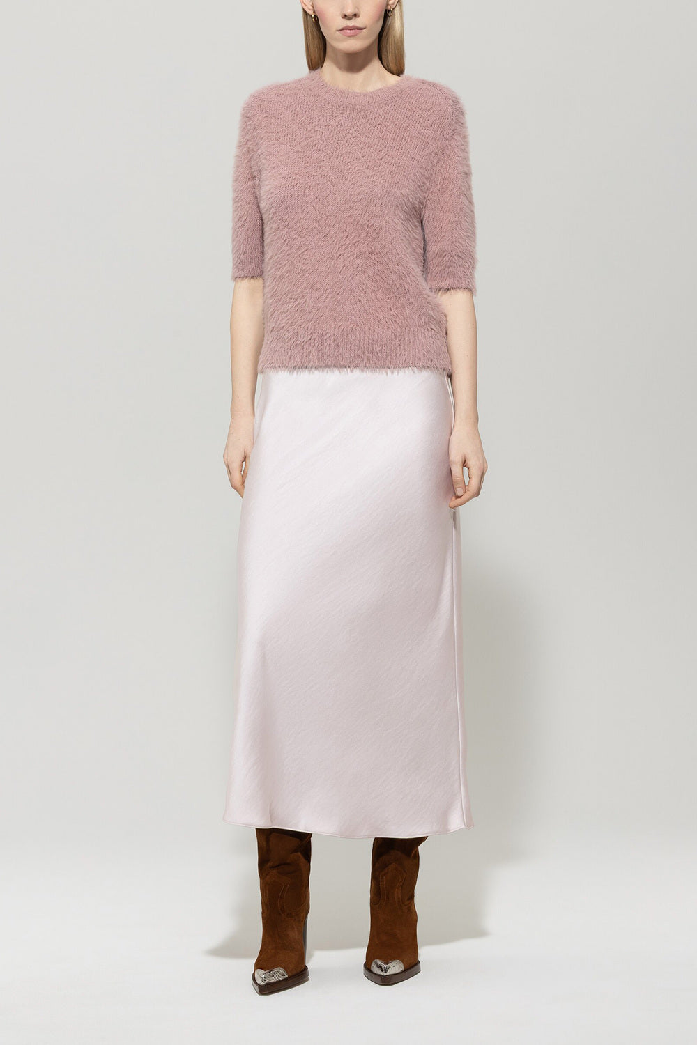 Luisa Cerano Lange Rok – Roze-100% polyester-DAMES ROKKEN-Roze