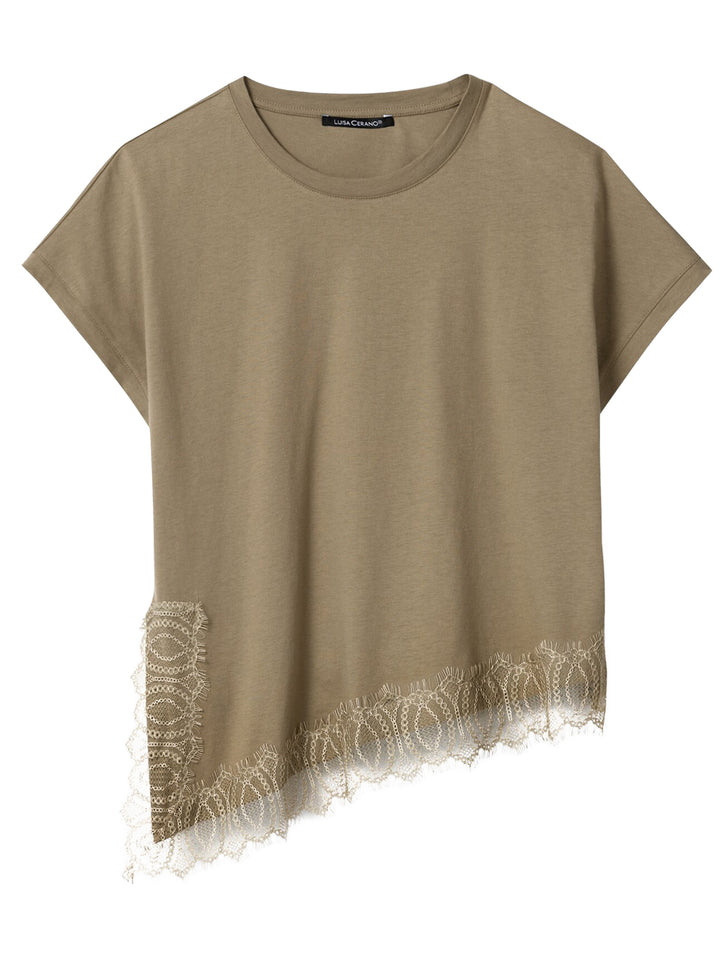 Luisa Cerano Lingerie shirt – Groen-100% katoen-DAMES TOPS & BLOUSES-Groen