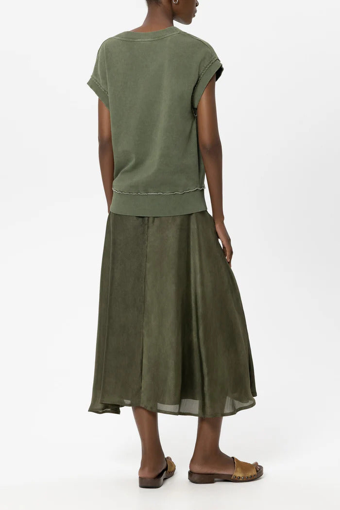 Luisa Cerano Maxi-rok van Zijden-Mix – Groen-85% rayon, 15% zijde-DAMES ROKKEN-Groen