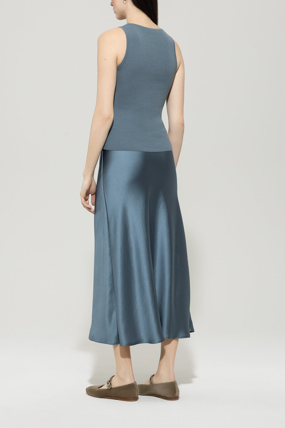 Luisa Cerano Maxi Rok Zijdeachtig – Blauw-100% polyester-DAMES ROKKEN-Blauw