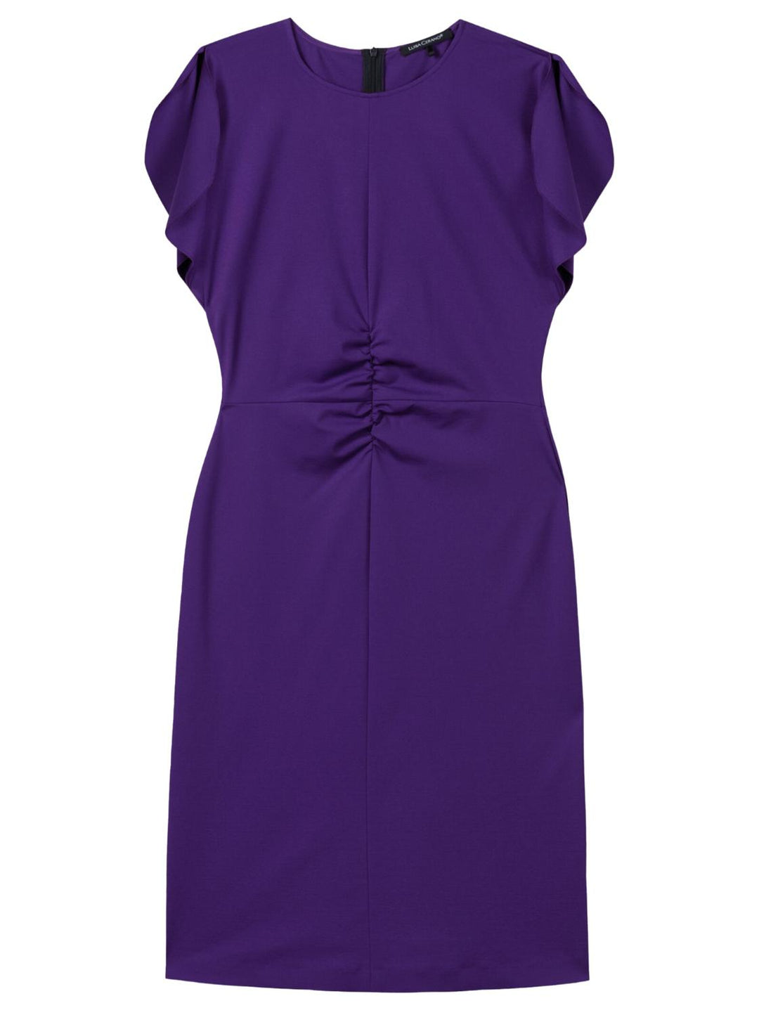 Luisa Cerano midi jurk-56% viscose<br />36% poliamide<br />8% elastan-DAMES JURKEN-Paars