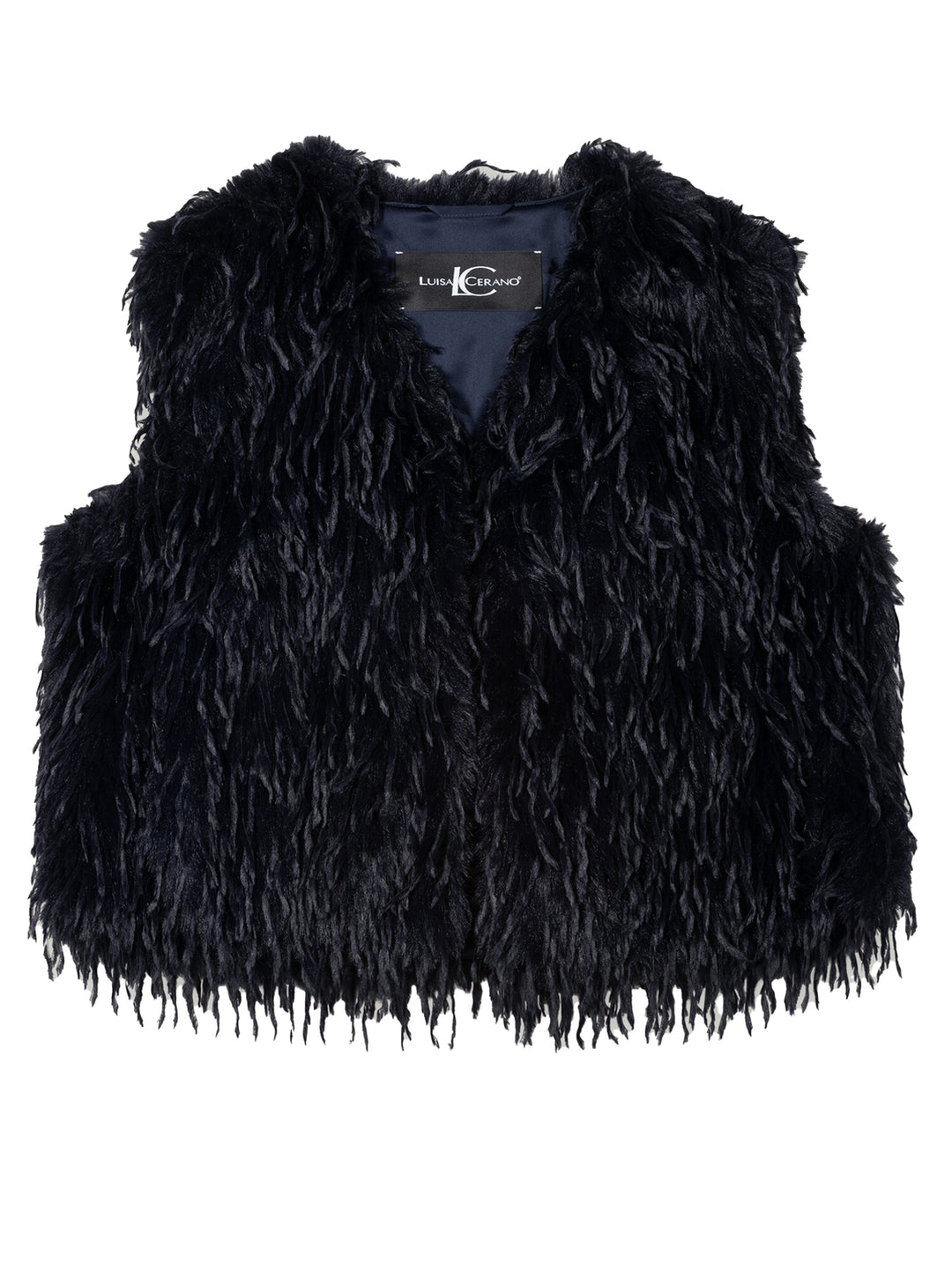 Luisa Cerano Mouwloos Vest – Blauw-100% polyester-DAMES TRUIEN & VESTEN-Blauw