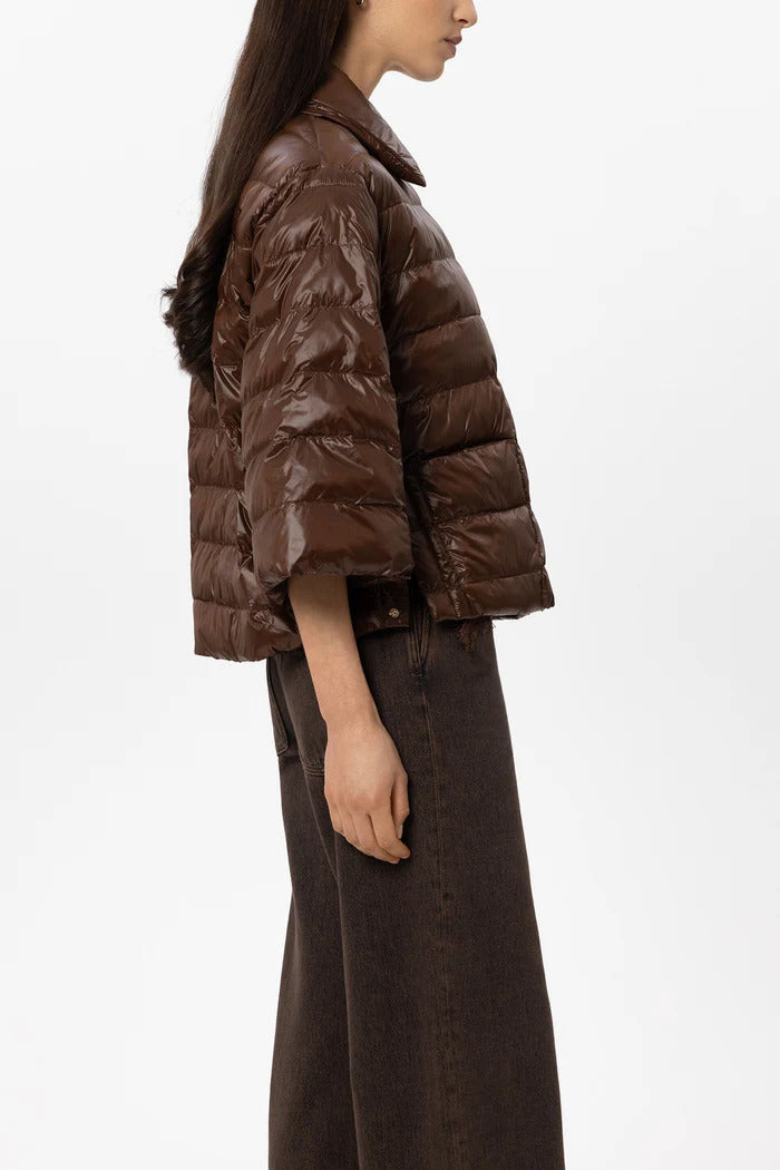 Luisa Cerano Outdoor Cape Jack – Bruin-100% polyamide<br />Vulling: 100% polyester-DAMES JASSEN & JACKS-Bruin