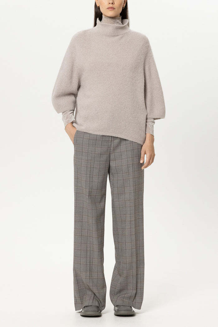 Luisa Cerano Oversized Coltrui – Grijs-71% Alpaca, 22% Polyamide, 4% Wol, 3% Elasthaan-DAMES TRUIEN & VESTEN-Grijs