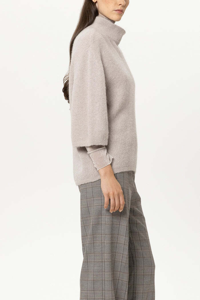Luisa Cerano Oversized Coltrui – Grijs-71% Alpaca, 22% Polyamide, 4% Wol, 3% Elasthaan-DAMES TRUIEN & VESTEN-Grijs