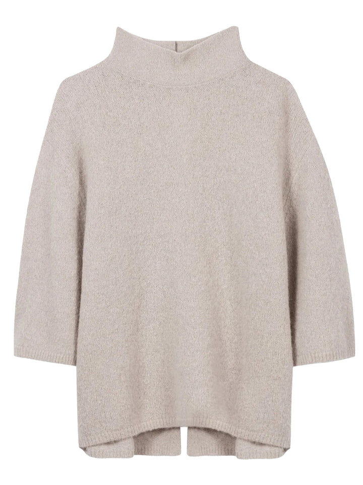 Luisa Cerano Oversized Coltrui – Grijs-71% Alpaca, 22% Polyamide, 4% Wol, 3% Elasthaan-DAMES TRUIEN & VESTEN-Grijs