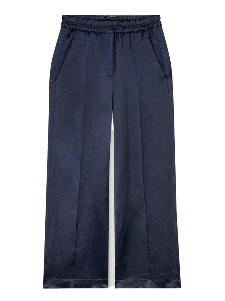 Luisa Cerano pantalon-40% viskose, 30% katoen, 30% linnen-DAMES BROEKEN-Blauw