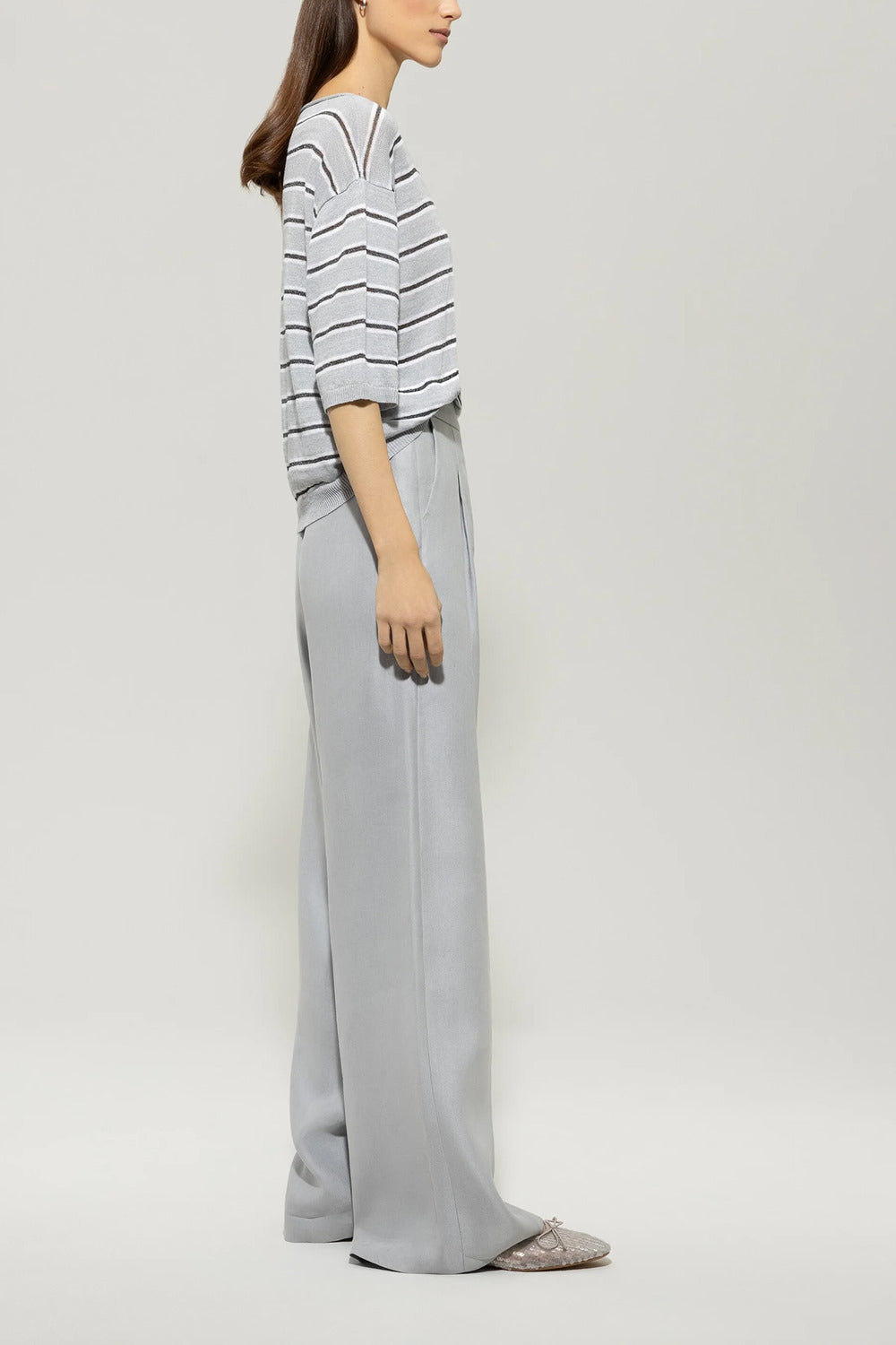 Luisa Cerano pantalon-53% linnen, 47% lyocell-DAMES BROEKEN-Grijs