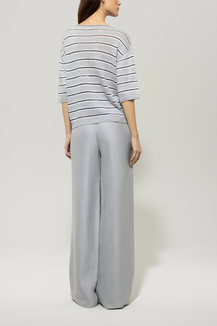 Luisa Cerano pantalon-53% linnen, 47% lyocell-DAMES BROEKEN-Grijs