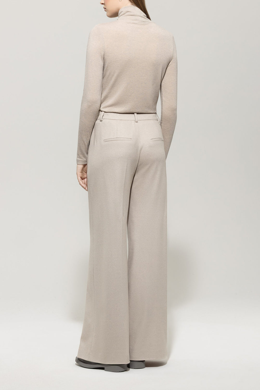 Luisa Cerano Pantalon – Beige-58% wool, 39% polyamide, 3% elastane-DAMES BROEKEN-Beige