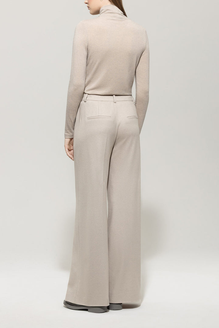 Luisa Cerano Pantalon – Beige-58% wool, 39% polyamide, 3% elastane-DAMES BROEKEN-Beige