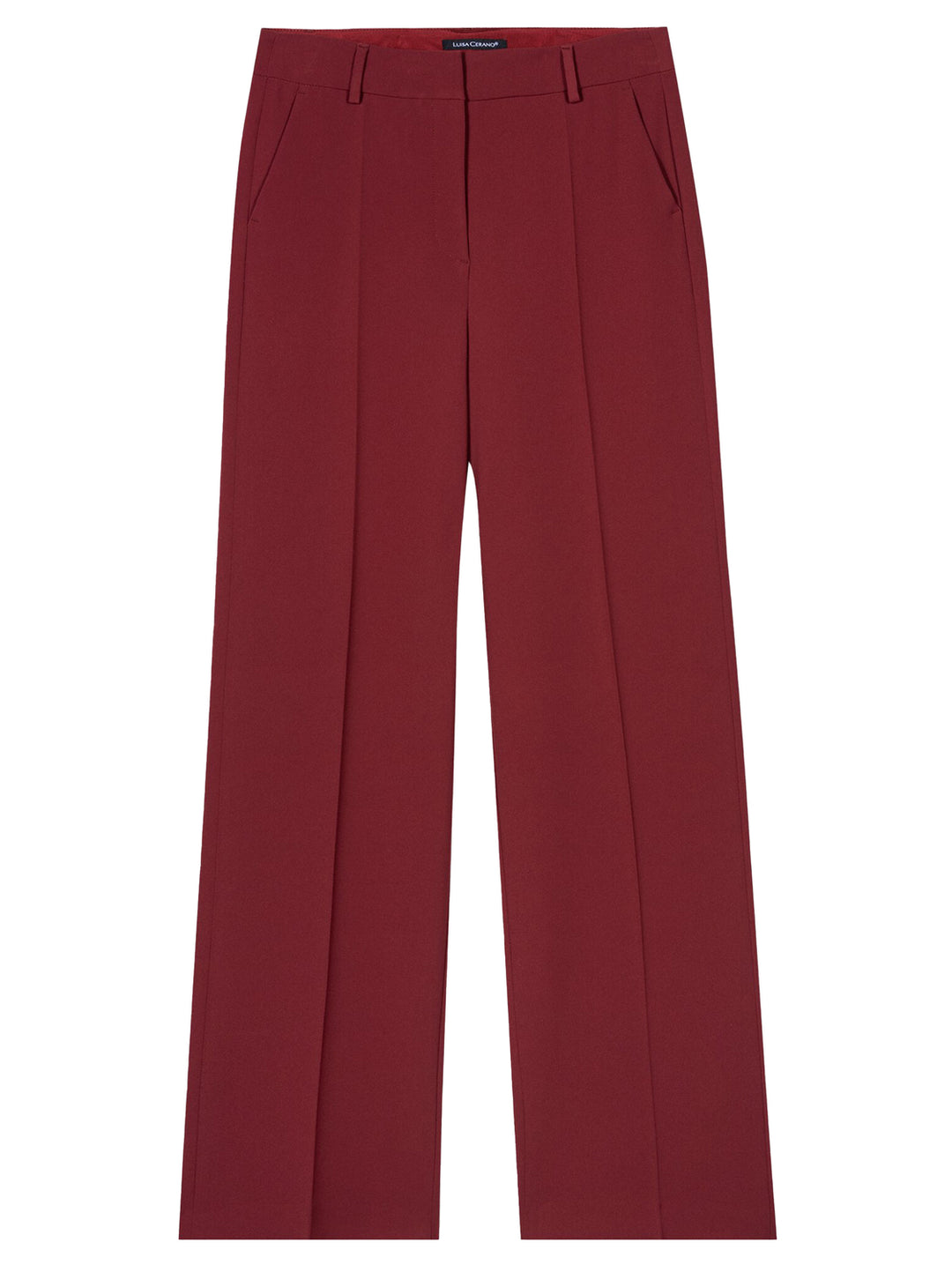 Luisa Cerano Pantalon – Bordeaux-92% polyester, 8% elasthaan-DAMES BROEKEN-Rood