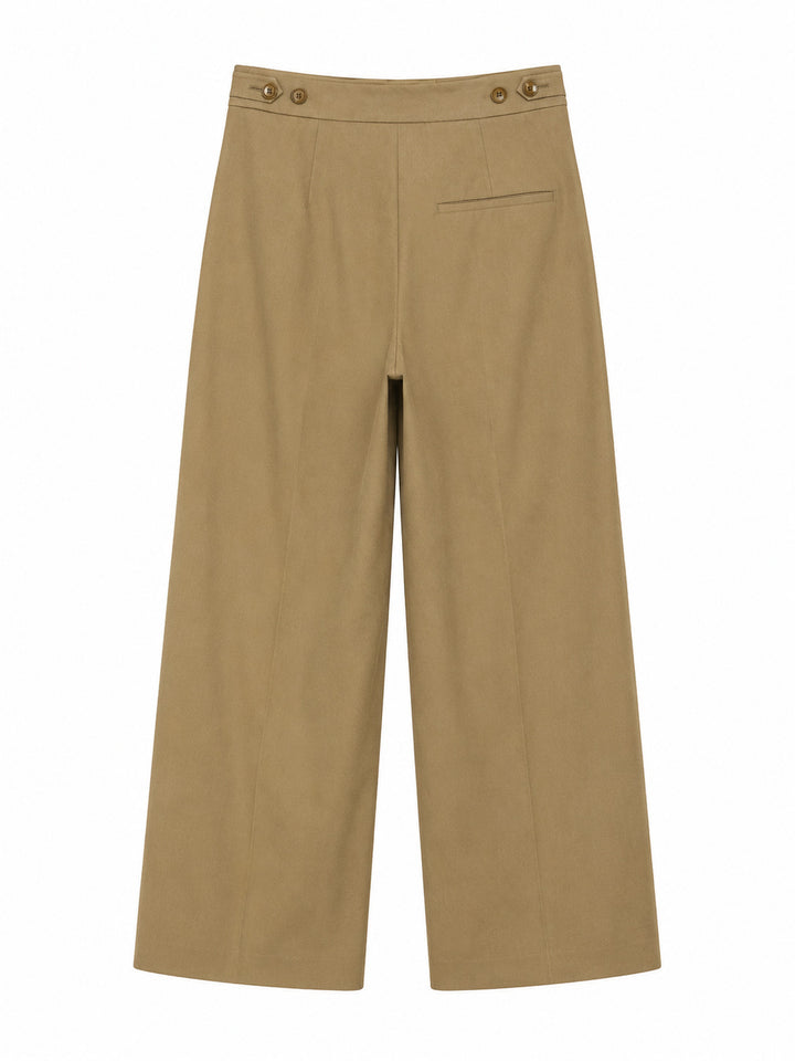 Luisa Cerano Pantalon – Khaki-64% katoen, 27% polyamide, 9% elastaan-DAMES BROEKEN-Bruin