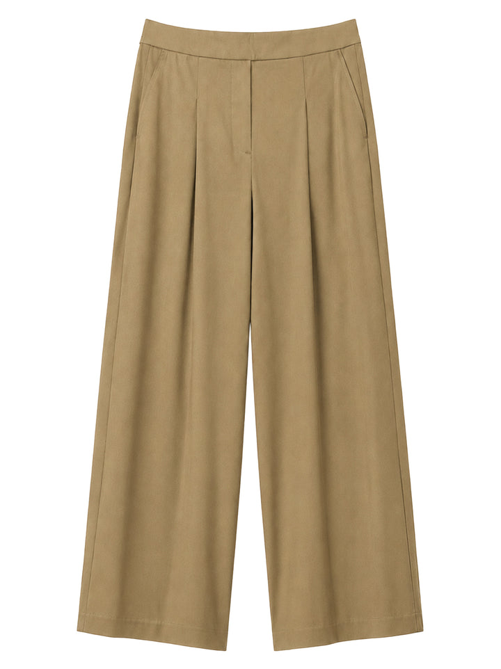 Luisa Cerano Pantalon – Khaki-64% katoen, 27% polyamide, 9% elastaan-DAMES BROEKEN-Bruin