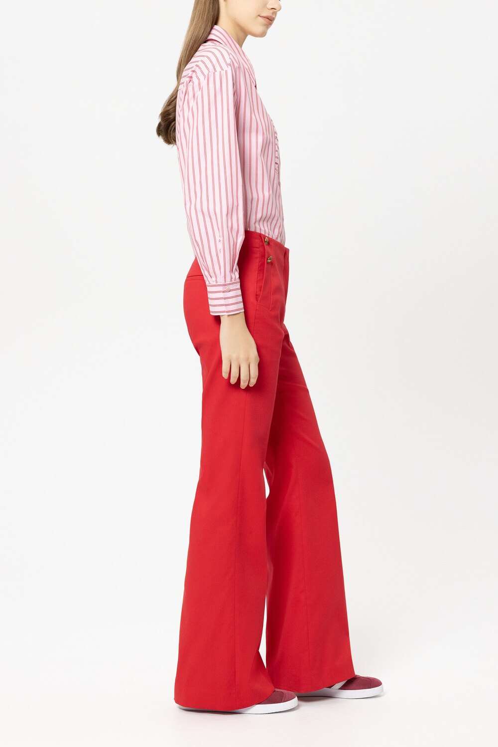 Luisa Cerano Pantalon – Rood-97% katoen, 3% elastaan-DAMES BROEKEN-Rood