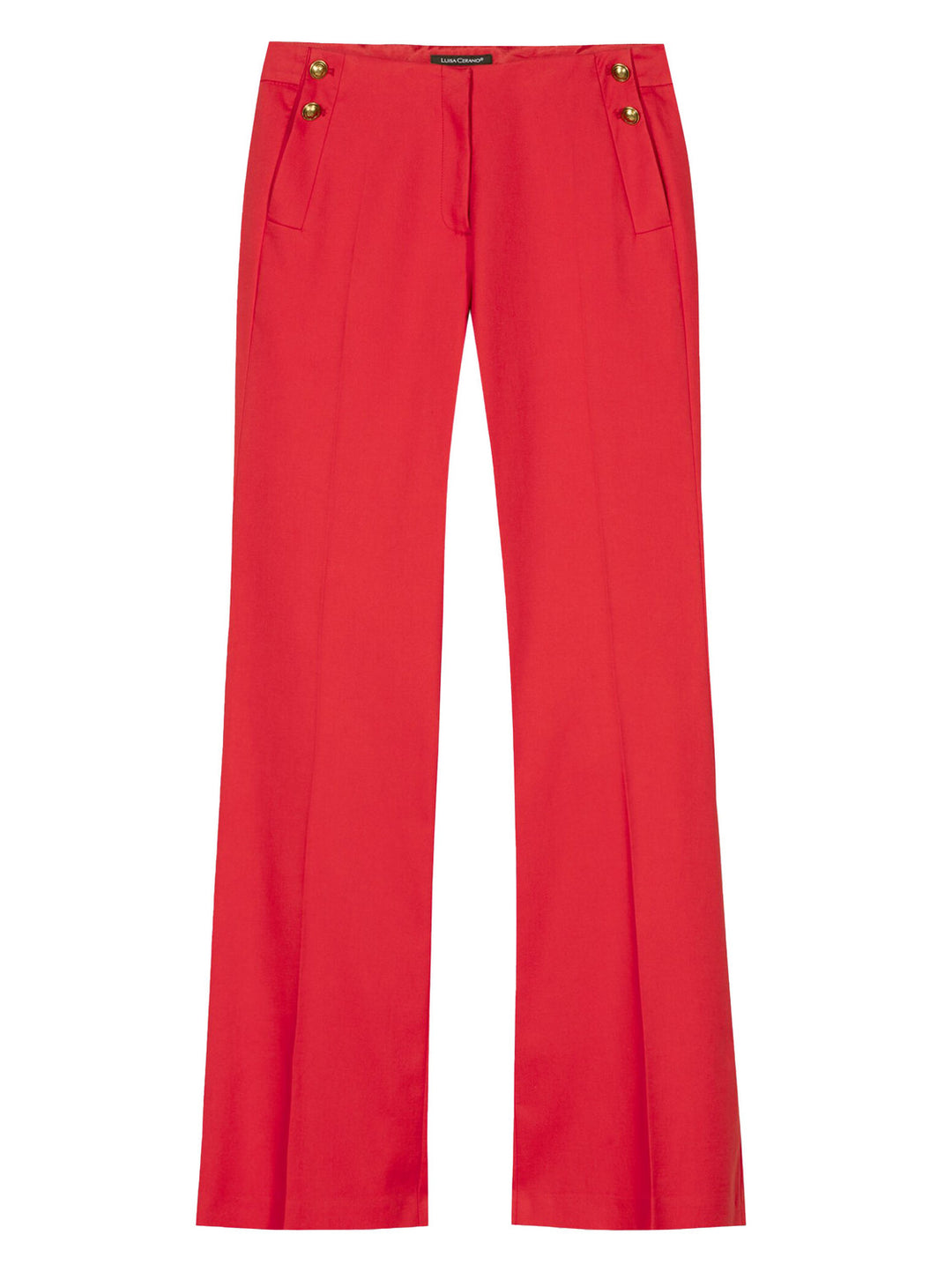 Luisa Cerano Pantalon – Rood-97% katoen, 3% elastaan-DAMES BROEKEN-Rood