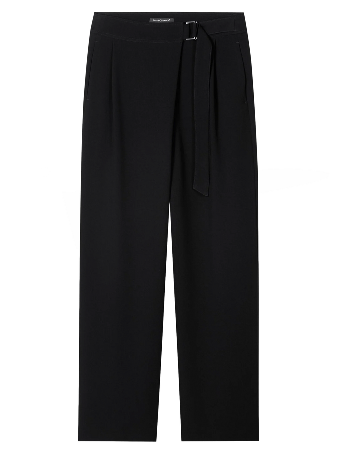 Luisa Cerano Pantalon – Zwart-69% triacetaat, 31% polyester-DAMES BROEKEN-Zwart