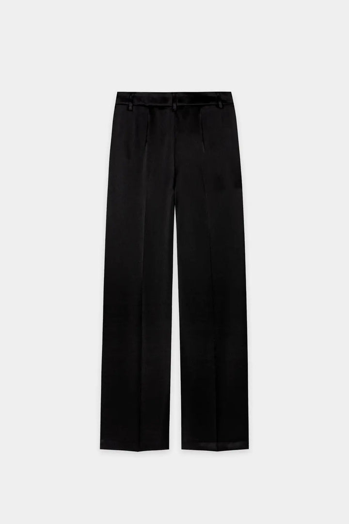 Luisa Cerano Pantalon – Zwart-80% triacetaat, 20% polyester-DAMES BROEKEN-Zwart
