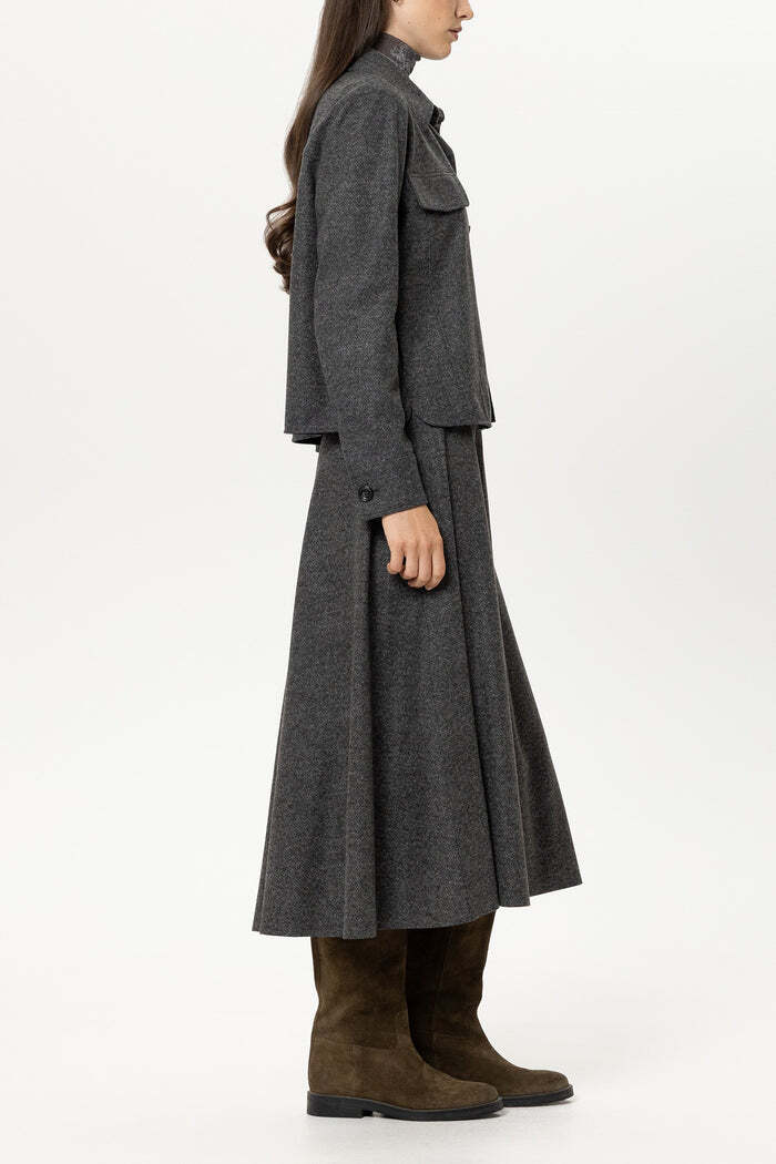 Luisa Cerano Punto Milano Shirt Jacket – Antraciet-32% Polyester, 25% Polyamid, 25% Viskose, 14% Wolle, 4% Elasthan-DAMES