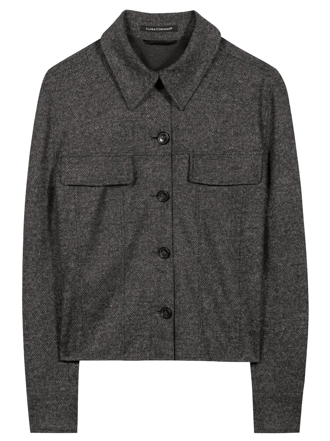 Luisa Cerano Punto Milano Shirt Jacket – Antraciet-32% Polyester, 25% Polyamid, 25% Viskose, 14% Wolle, 4% Elasthan-DAMES