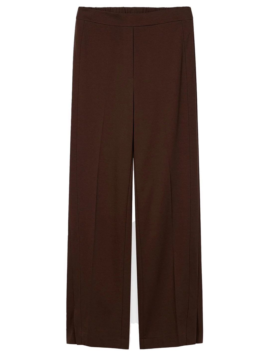 Luisa Cerano Punto-Milano Wideleg Pantalon – Bruin-53% viscose, 41% polyamide, 6% elastaan-DAMES BROEKEN-Bruin