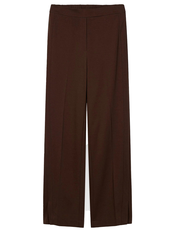 Luisa Cerano Punto-Milano Wideleg Pantalon – Bruin-53% viscose, 41% polyamide, 6% elastaan-DAMES BROEKEN-Bruin