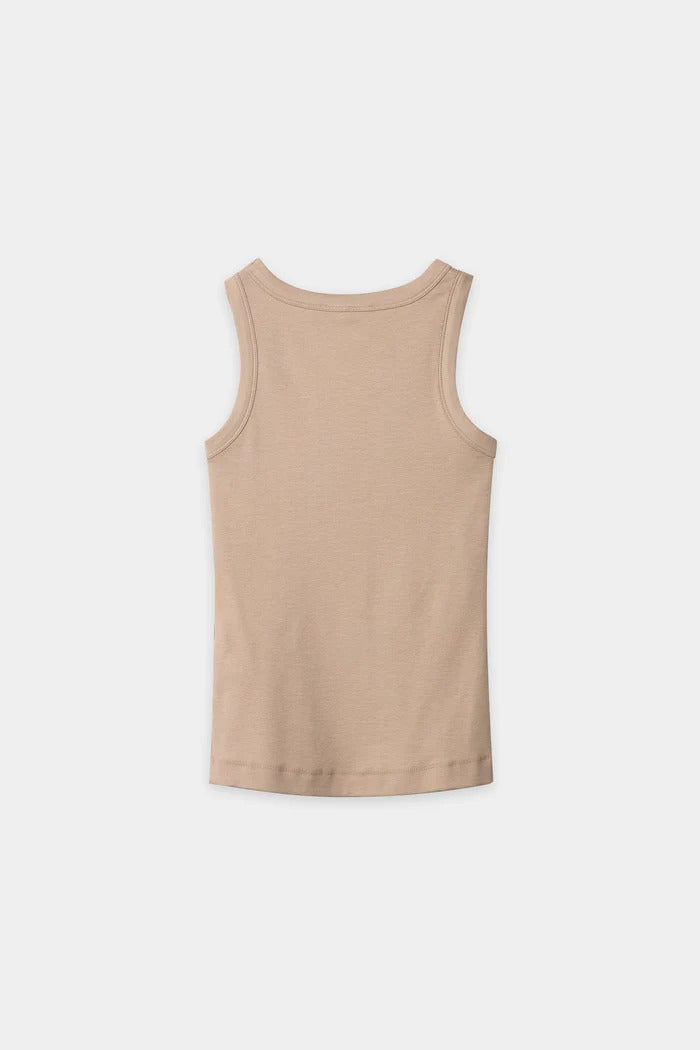 Luisa Cerano Rib Tanktop – Beige-100% katoen-DAMES TOPS & BLOUSES-Beige