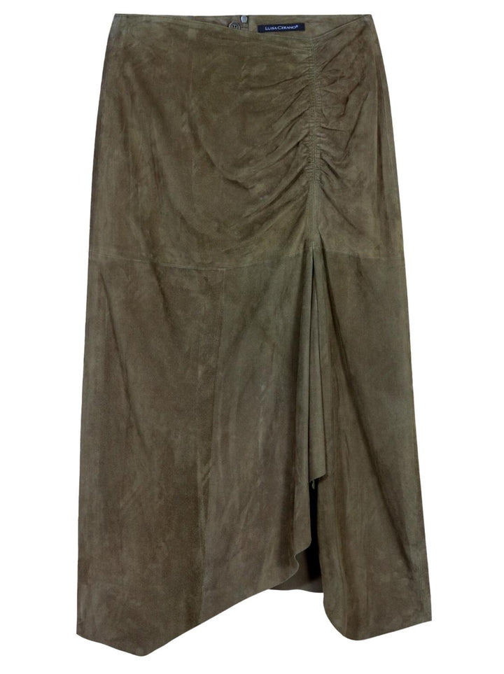 Luisa Cerano rok-100% suede-DAMES ROKKEN-Groen