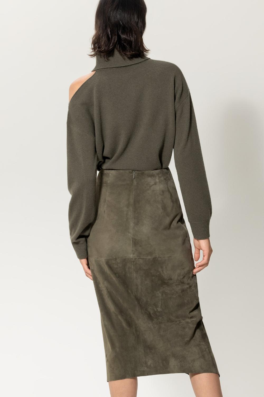 Luisa Cerano rok-100% suede-DAMES ROKKEN-Groen