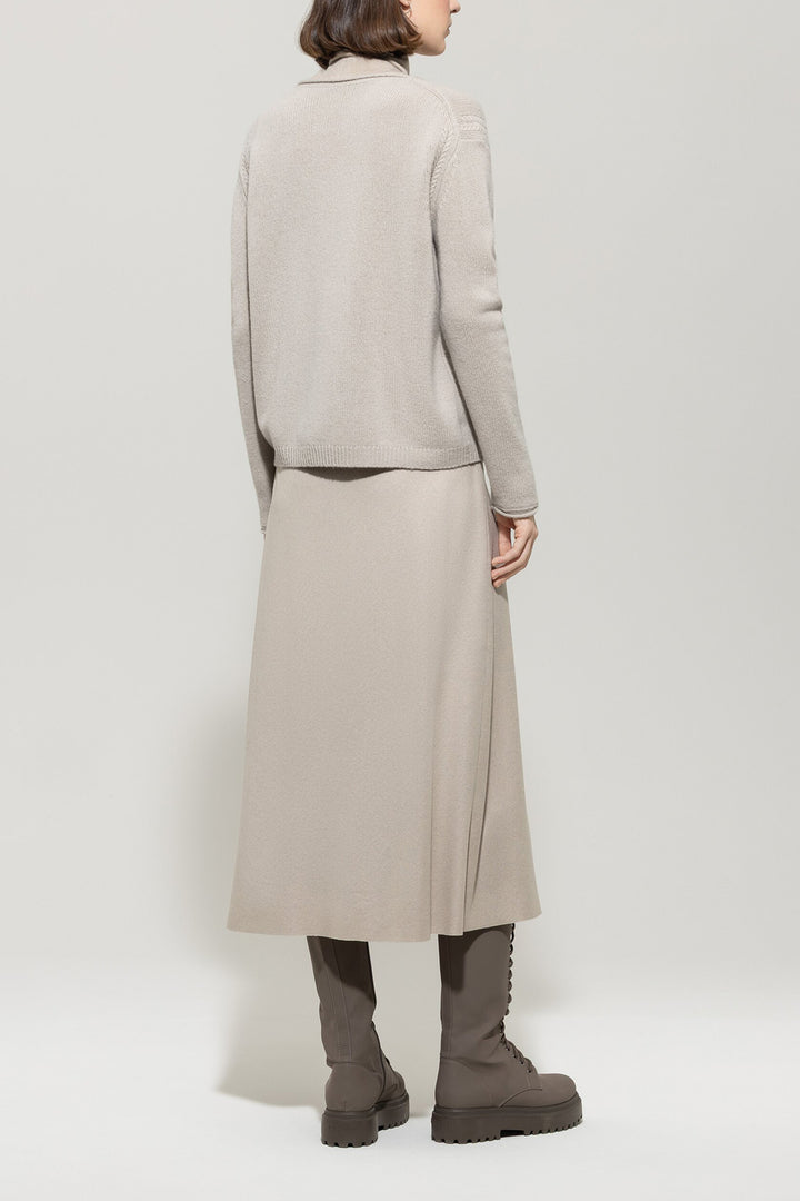 Luisa Cerano Rok – Beige-58% wool, 39% polyamide, 3% elastane-DAMES ROKKEN-Beige