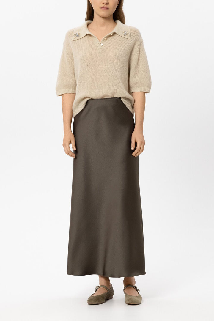 Luisa Cerano Rok in A-lijn – Bruin-100% polyester-DAMES ROKKEN-Bruin