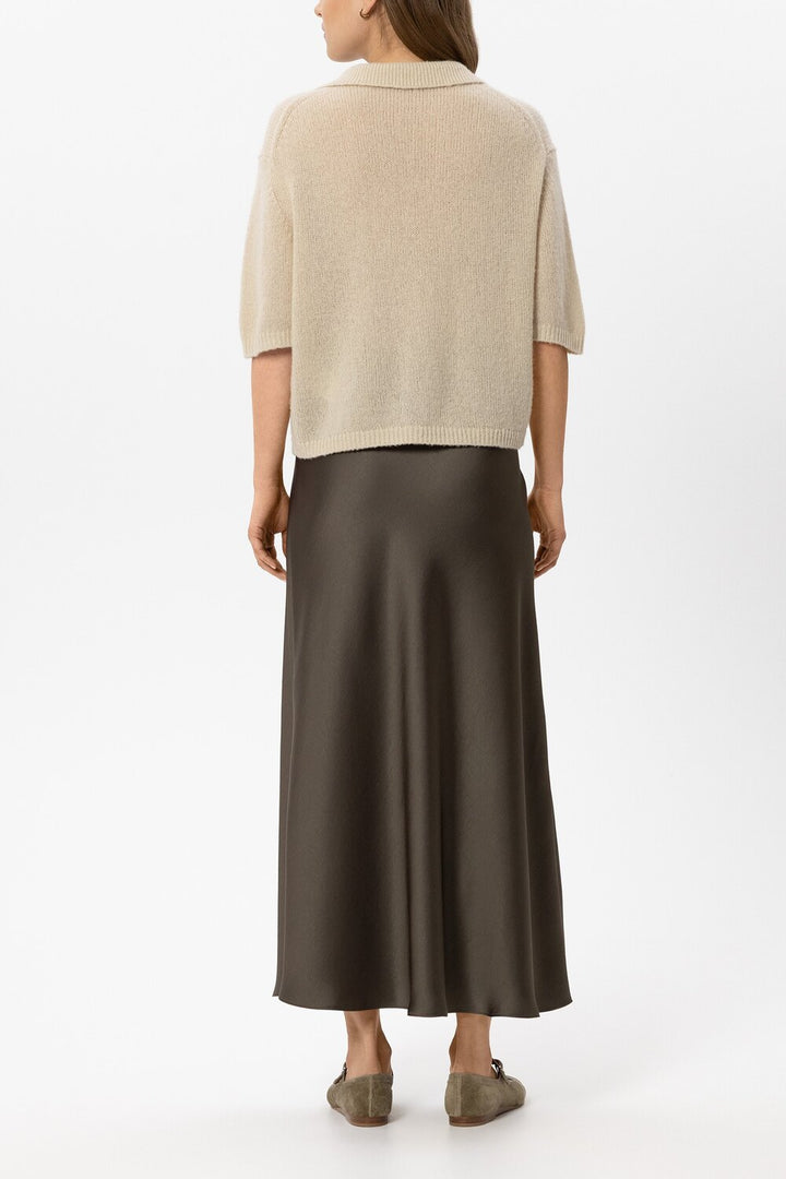 Luisa Cerano Rok in A-lijn – Bruin-100% polyester-DAMES ROKKEN-Bruin