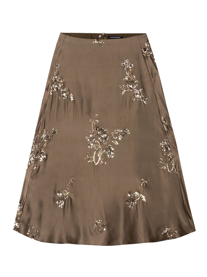 Luisa Cerano rok met pailletten-Buitenstof: 88% viscose, 12% polyester<br />Voering: 100% viscose<br />Sequins: plastic<b