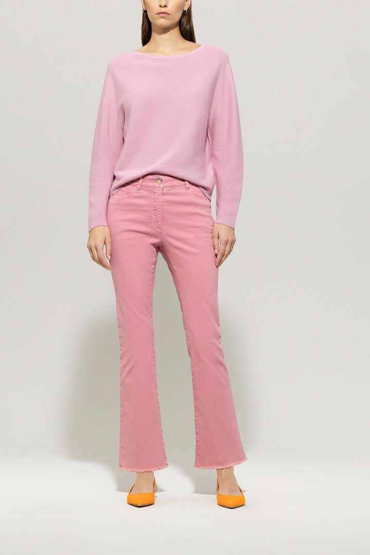 Luisa Cerano roze trui -100% katoen-DAMES TRUIEN & VESTEN-Roze