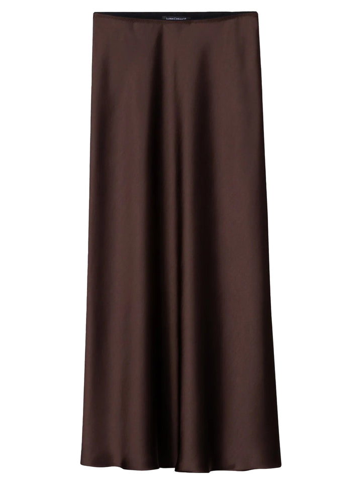 Luisa Cerano Satijnen Rok – Bruin-100% polyester-DAMES ROKKEN-Bruin