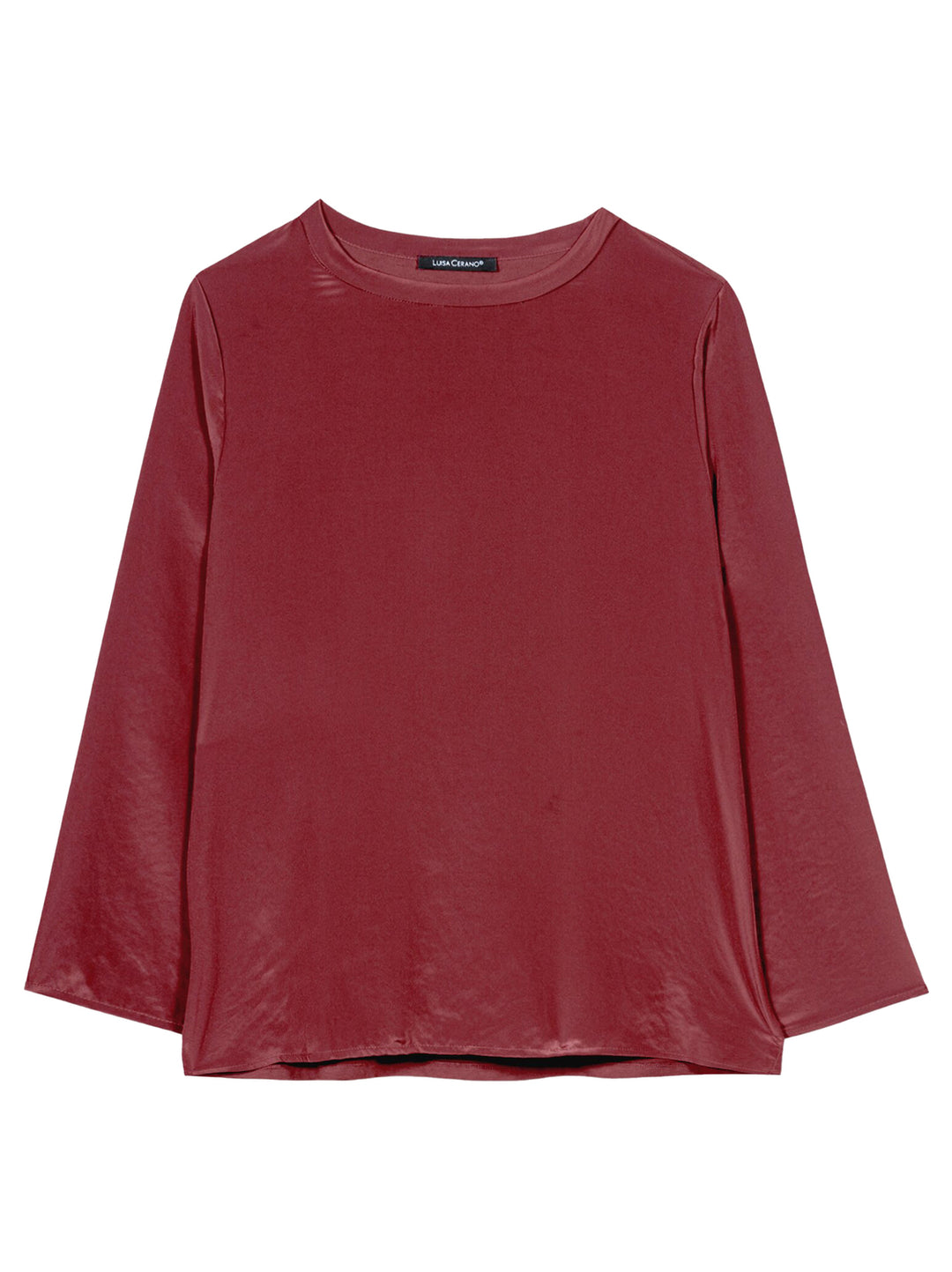 Luisa Cerano Satin Touch Top – Bordeaux-Voorkant en mouwen: 100% polyester<br />Rug: 50% modal, 50% katoen-DAMES TOPS & B