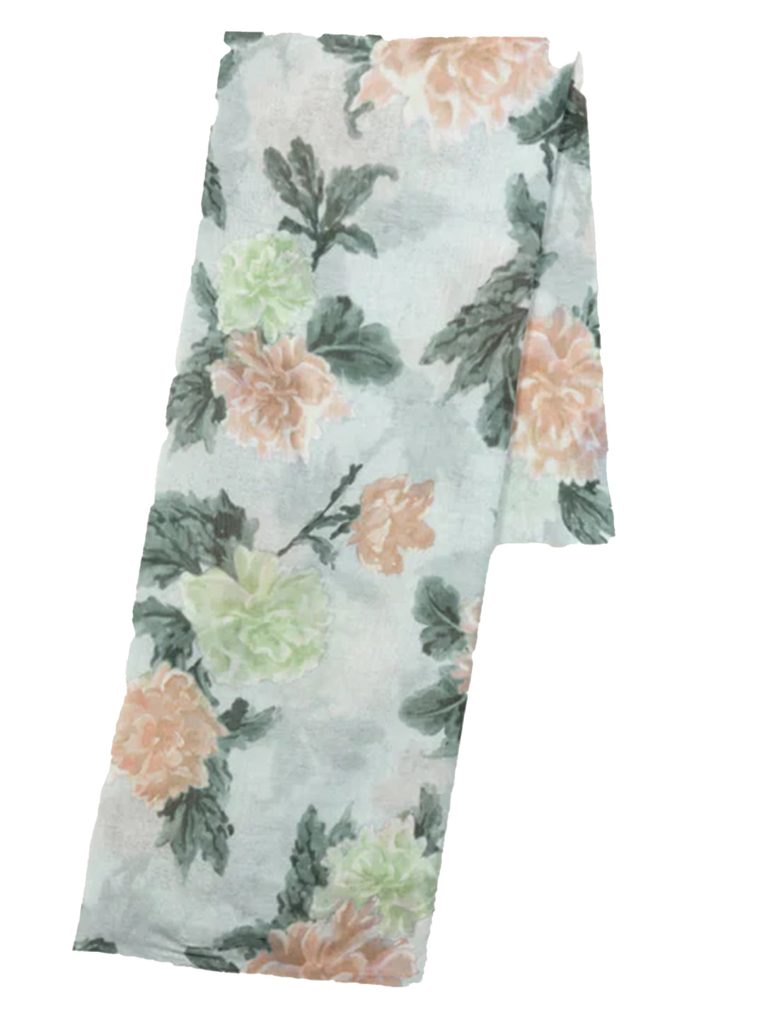 Luisa Cerano Sjaal met Bloemenprint-72% katoen, 28% zijde-DAMES ACCESSOIRES-Groen