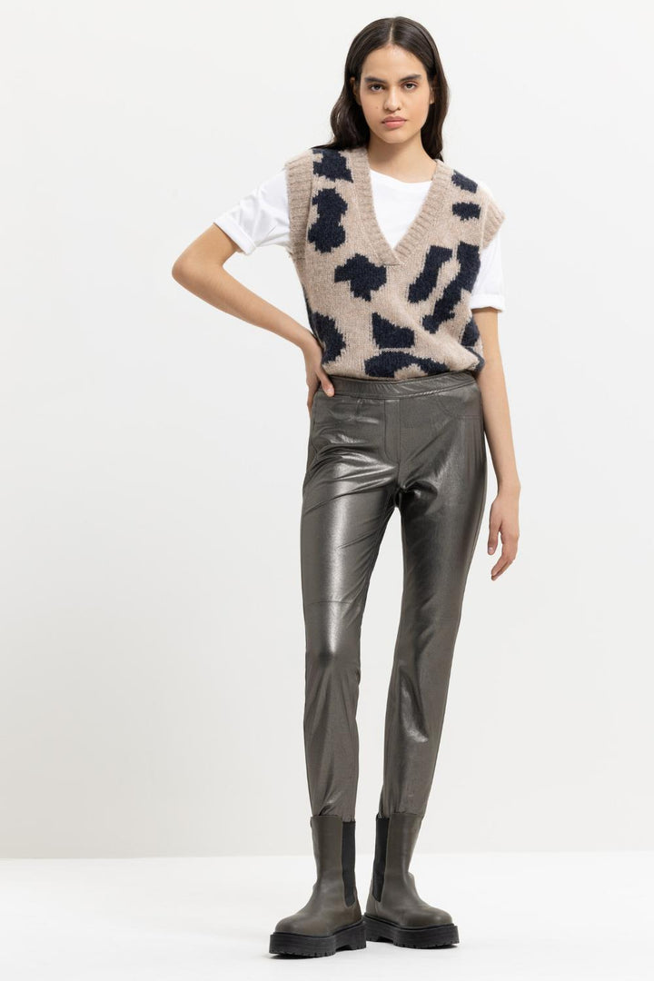 Luisa Cerano slim fit broek-Buitenmateriaal: 92% polyester, 8% elastaan<br />??Coating: 100% polyurethaan-DAMES BROEKEN-Grijs