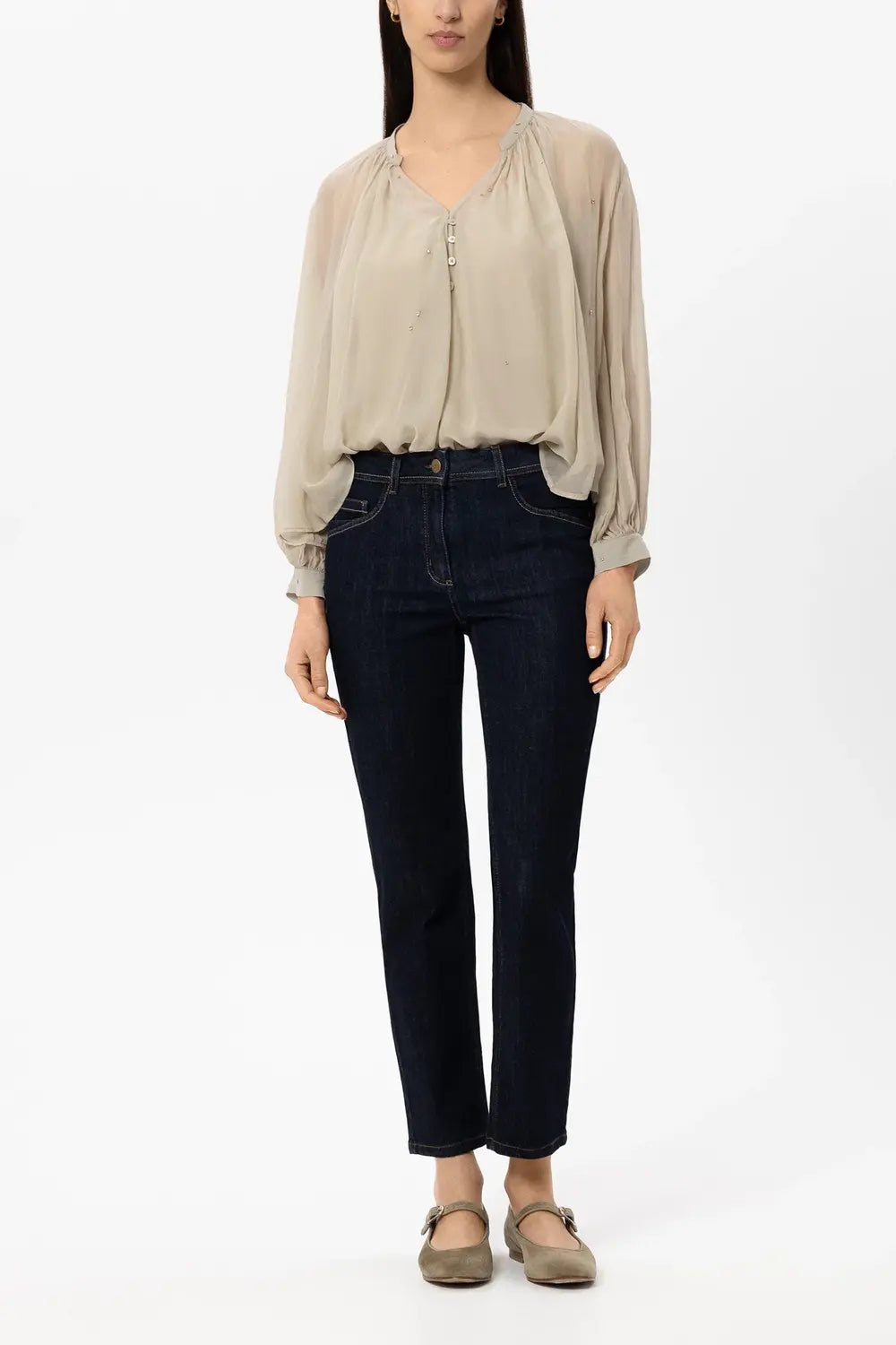 Luisa Cerano Slim Fit Jeans – Blauw-88% katoen, 10% polyester, 2% elastaan-DAMES BROEKEN-Blauw