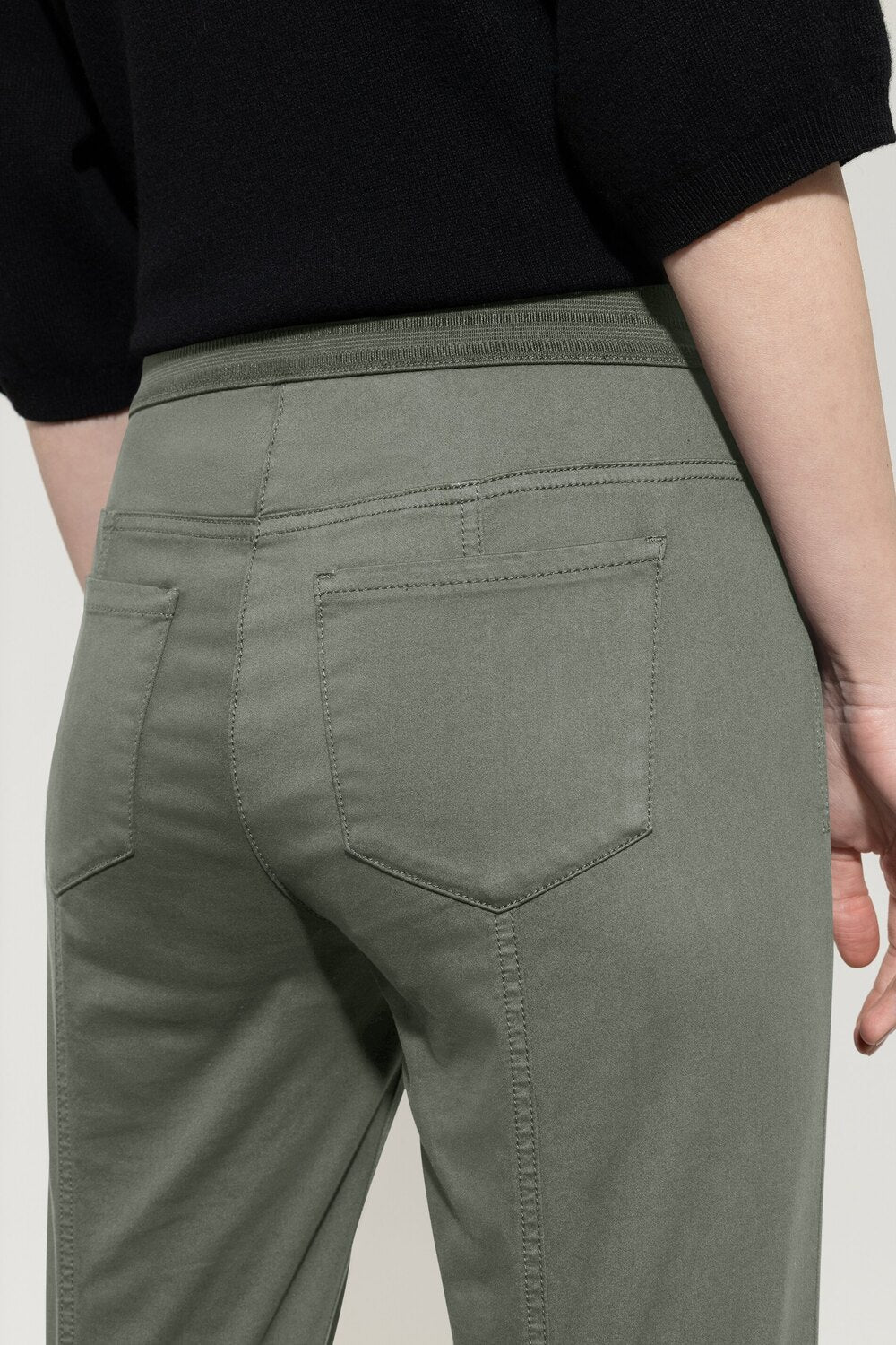 Luisa Cerano Slim Fit Pantalon – Groen-96% katoen, 4% elasthaan-DAMES BROEKEN-Groen